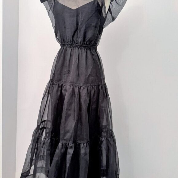 NWT JONATHAN SIMKHAI Chiana Ruffle Sleeve Midi Dress - Size 2 - Picture 3 of 9